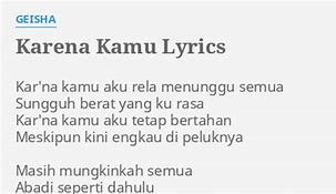 Geisha Karena Kamu Lirik Lagu Lyrics